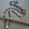 Collana A Nodo Orafo Rosato Con Onice Nera E Quarzo Rutillato Oro