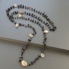 Collana A Nodo Orafo Rosato Con Onice Nera E Quarzo Rutillato Oro