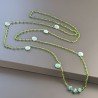 Collana A Nodo Orafo Rosato Con Cristallo Verde E Amazzonite
