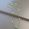 Collana A Nodo Orafo Rosato Con Cristallo Verde E Amazzonite