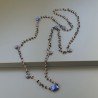 Collana A Nodo Orafo Rosato Con Onice Nera E Lapis Lazuli