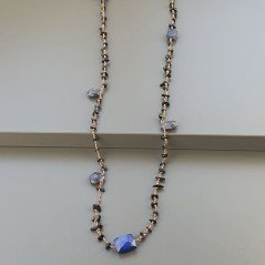 Collana A Nodo Orafo Rosato Con Onice Nera E Lapis Lazuli Collana A Nodo Orafo Rosato Con Onice Nera E Lapis Lazuli