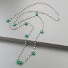 Collana A Nodo Orafo Brunito Con Cristallo Di Rocca E Onice Verde