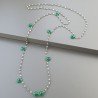 Collana A Nodo Orafo Brunito Con Cristallo Di Rocca E Onice Verde