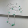 Collana A Nodo Orafo Brunito Con Cristallo Di Rocca E Onice Verde
