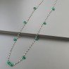 Collana A Nodo Orafo Brunito Con Cristallo Di Rocca E Onice Verde