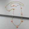 Collana A Nodo Orafo Brunito Con Cristallo Giallo Corniola E Perle Di Fiume