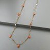 Collana A Nodo Orafo Brunito Con Cristallo Giallo Corniola E Perle Di Fiume