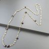Collana A Nodo Orafo Dorato Con Pietra Di Luna (Adularia) E Granato