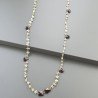 Collana A Nodo Orafo Dorato Con Pietra Di Luna (Adularia) E Granato