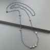 Collana A Nodo Orafo Dorato Con Cristallo Blu E Labradorite