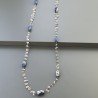 Collana A Nodo Orafo Rosato Con Cristallo Di Rocca E Sodalite