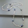 Collana A Nodo Orafo Rosato Con Cristallo Di Rocca E Sodalite