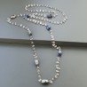 Collana A Nodo Orafo Rosato Con Cristallo Di Rocca E Sodalite