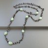 Collana A Nodo Orafo Rosato Con Onice Nera E Avventurina Verde