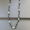 Collana A Nodo Orafo Rosato Con Onice Nera E Avventurina Verde
