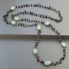Collana A Nodo Orafo Rosato Con Onice Nera E Avventurina Verde