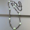 Collana A Nodo Orafo Rosato Con Onice Nera E Avventurina Verde