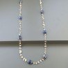 Collana A Nodo Orafo Rosato Con Labradorite Bianca E Sodalite