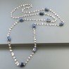 Collana A Nodo Orafo Rosato Con Labradorite Bianca E Sodalite