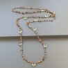 Collana A Nodo Orafo Rosato Con Occhio Di Tigre E Ametista Verde Idrotermale