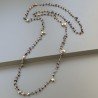 Collana A Nodo Orafo Rosato Con Onice Nera E Pirite Naturale