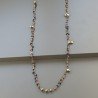 Collana A Nodo Orafo Rosato Con Onice Nera E Pirite Naturale