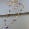Collana A Nodo Orafo Rosato Con Quarzo Citrino E Lapis Lazuli