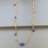 Collana A Nodo Orafo Rosato Con Quarzo Citrino E Lapis Lazuli
