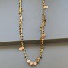 Collana A Nodo Orafo Dorato Con Occhio Di Tigre E Pietra Di Luna Beige Rosa