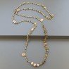 Collana A Nodo Orafo Dorato Con Occhio Di Tigre E Pietra Di Luna Beige Rosa
