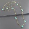 Collana A Nodo Orafo Dorato Con Peridoto E Calcedonio