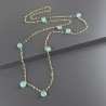 Collana A Nodo Orafo Dorato Con Peridoto E Calcedonio