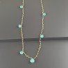 Collana A Nodo Orafo Dorato Con Peridoto E Calcedonio