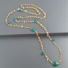 Collana A Nodo Orafo Dorato con Quarzo Citrino,Onice verde e Giada