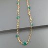 Collana A Nodo Orafo Dorato con Quarzo Citrino,Onice verde e Giada