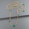 Collana A Nodo Orafo Dorato con Quarzo Citrino,Onice verde e Giada