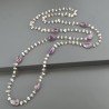 Collana A Nodo Orafo Rosato Con Labradorite Bianca E Ametista Braziliana