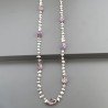 Collana A Nodo Orafo Rosato Con Labradorite Bianca E Ametista Braziliana