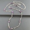 Collana A Nodo Orafo Rosato Con Labradorite Bianca E Ametista Braziliana
