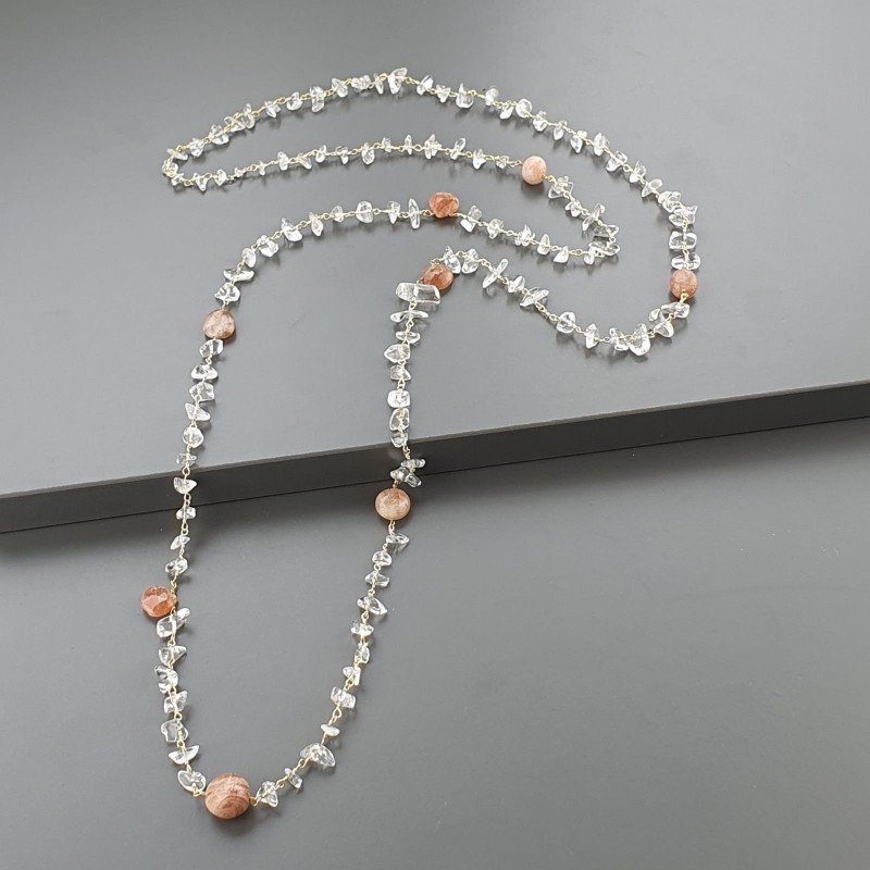 Collana A Nodo Orafo Dorato ConPietra Di Sole Naturale
