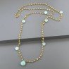 Collana A Nodo Orafo Rosato Con Agata Gialla E Calcedonio