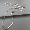 Collana A Nodo Orafo Rosato Con Labradorite Bianca E Peridoto