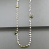 Collana A Nodo Orafo Rosato Con Labradorite Bianca E Peridoto
