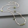Collana A Nodo Orafo Rosato Con Labradorite Bianca E Peridoto