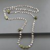 Collana A Nodo Orafo Rosato Con Labradorite Bianca E Peridoto