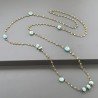 Collana A Nodo Orafo Rosato Con Peridoto E Amazonite
