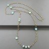 Collana A Nodo Orafo Rosato Con Peridoto E Amazonite