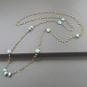 Collana A Nodo Orafo Rosato Con Peridoto E Amazonite
