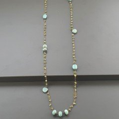 Collana A Nodo Orafo Rosato Con Peridoto E Amazonite Collana A Nodo Orafo Rosato Con Peridoto E Amazonite